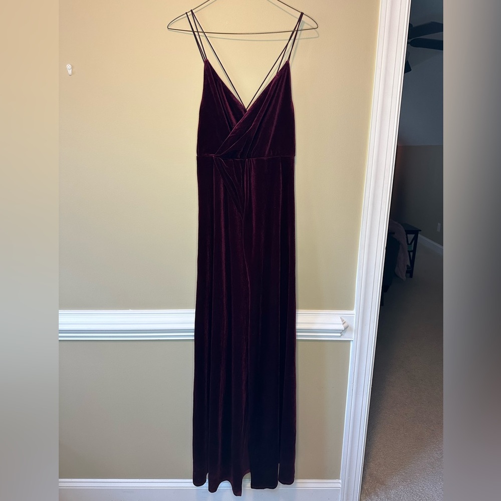 Burgundy velvet maxi dress